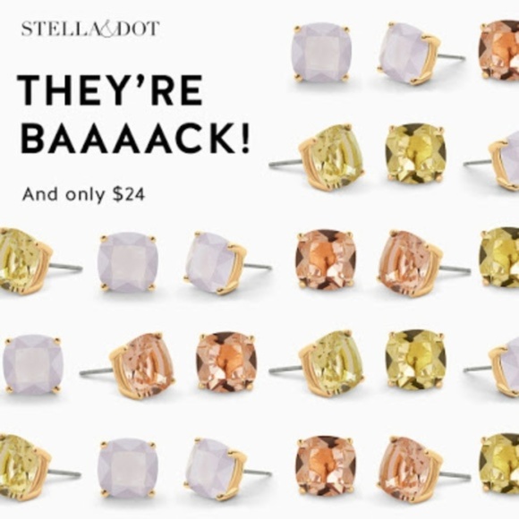 :: Stella & Dot Luxe Studs - Blue/Lavender - Picture 2 of 4